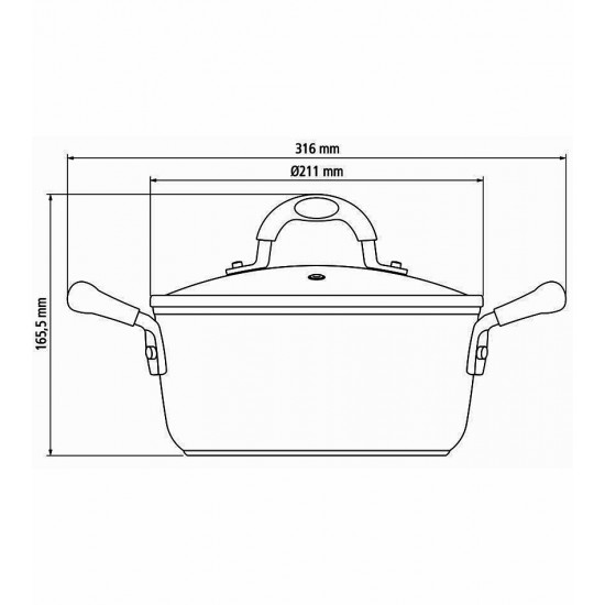 Caçarola 20cm 2,6 Litros Mônaco Indução Tramontina Preto Com Revestimento Antiaderente